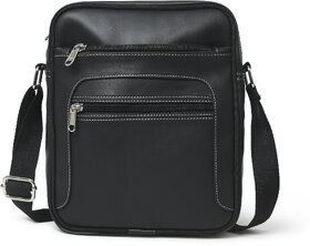 MATRICE messenger bag with black faux vegan leather(NE-S-0800-Black)
