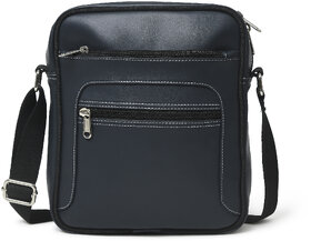 MATRICE messenger bag with blue faux vegan leather(NE-S-0800-Blue)