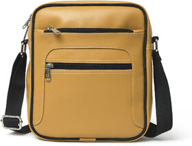 MATRICE messenger bag with yellow faux vegan leather(NE-S-0800-Yellow)