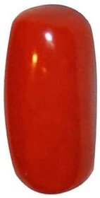 Parushi Gems 15 Ratti Created Munga Capsule Shaped Faceted Gemstone Red Coral Original Certified Gemstone For Unisex