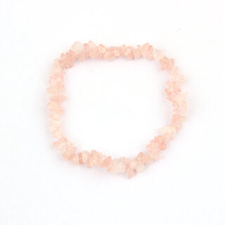                       Pearlz Ocean Peach Coloured Rose Quartz Chips Beads Bracelet for Men and Women                                              