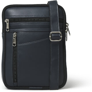                       MATRICE messenger bag with blue faux vegan leather(NE-S-0792-Blue)                                              