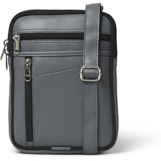                       MATRICE messenger bag with grey faux vegan leather(NE-S-0792-Grey)                                              