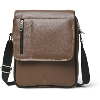                       MATRICE messenger bag with tan faux vegan leather(NE-S-0798-Tan)                                              
