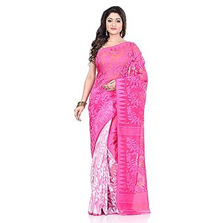                       Db Desh Bidesh Women`S Bengal Handloom Tant Soft Dhakai Jamdani Cotton Saree Whole Body Design                                              