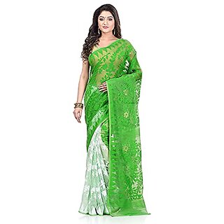                       Db Desh Bidesh Women`S Bengal Handloom Tant Soft Dhakai Jamdani Cotton Saree Whole Body Design                                              