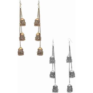                       Hangings earrings for Girls and women Sterling  Jhumki Earring (Pack of 2)                                              