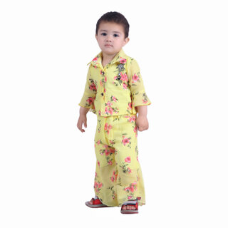                      Kid Kupboard Pure Cotton T-Shirt and Plazzo For Baby Girl's | Full-Sleeves | Yellow                                              