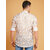 2DUDES BY RDG Men's Printed White Poly Linen Banded Collar Slim Fit Casual Kurta Shirt