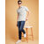 2DUDES BY RDG Men's Solid Light Grey Cotton Matty Slim Fit Side Slit Polo T-Shirt