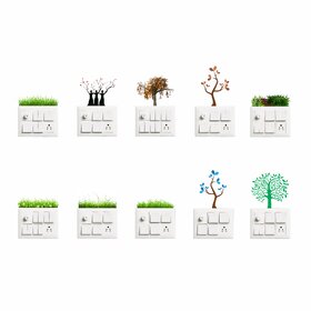 Pvc Multicolor Switch Board Wall Sticker (Size-35 X 38 Cm) - Pack of 10