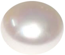 Hoseki Pearl Gemstone Moti Stone 7.50 Ratti White Color Oval Shape for Unisex