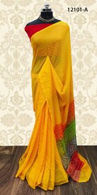 bhuwal fashion bhandhani print chiffon saree with blouse