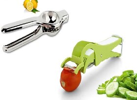 Style UR Home -  Stainless Steel Lemon Squeezer with Bottle Opener  2 in 1 Veg Cutter with Peeler- Combo offer