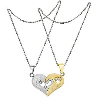                       Trendy Fashion - I LOVE YOU Engraved Heart For Couples                                              