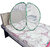 Polyester Washable Foldable Baby Mosquito Net for Baby White Color and Green Border