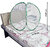 Polyester Washable Foldable Baby Mosquito Net for Baby White Color and Green Border