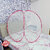 Baby Mosquito Net Polyester Foldable for Baby White Color and Pink Border