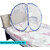 Foldable Baby Mosquito Net for 0 to 36 Months Year Old Baby White Color and Blue Border