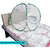 Polyester Washable Foldable Baby Mosquito Net for Baby White Color and Green Border