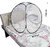 Polyester Washable Foldable Baby Mosquito Net White Color and Black Border for Baby
