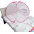 Foldable Baby Mosquito Net /Machhardani High Durability Pink Color and Pink Border