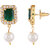 Classique Gold Plated Green Pearl Choker Necklace with Stud Earrings for Women & Girls