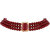 Classique Gold Plated Maroon Pearl Choker Necklace with Stud Earrings for Women & Girls