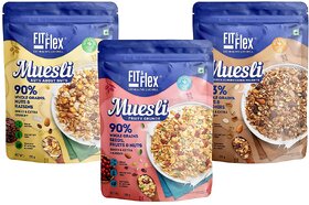 Fit  Flex Muesli Nuts About Nuts 210g + Choco almond 210g + Fruity Crunch 210g