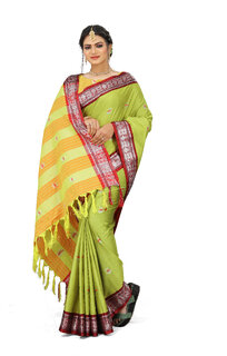 SVB Sarees Yellow Colour Cotton Embellished Saree