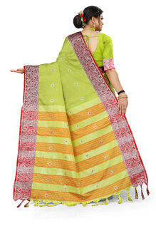 SVB Sarees Yellow Colour Cotton Embellished Saree