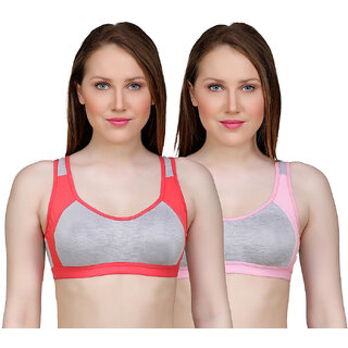 PEACH SMILE Solid Seamless Non Padded Bra For Women-Peach-Pink