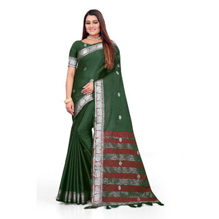 SVB Sarees Green Colour Cotton Embellished Saree