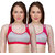 PEACH SMILE Solid Seamless Non Padded Bra For Women-Red-Hotpink
