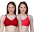 PEACH SMILE Solid Seamed Non Padded Bra For Women-Maroon-Red