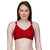 PEACH SMILE Solid Seamed Non Padded Bra For Women-Maroon-Red