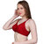 PEACH SMILE Solid Seamed Non Padded Bra For Women-Maroon-Red