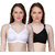 PEACH SMILE Solid Seamed Non Padded Bra For Women-White-Black