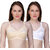 PEACH SMILE Embroadriary Seamed Non Padded Bra For Women-Skin-White