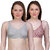PEACH SMILE Solid Seamed Non Padded Bra For Women-Grey-Move