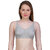 PEACH SMILE Solid Seamed Non Padded Bra For Women-Grey-Move