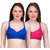 PEACH SMILE Solid Seamed Non Padded Bra For Women-Royal-Hotpink
