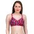 PEACH SMILE Floral Print Seamed Non Padded Bra For Women-Red-Navy