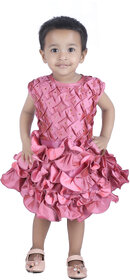 Kid Kupboard Pure Cotton Baby Girl's Frock  Sleeveless  Dark Pink  Pack of 1