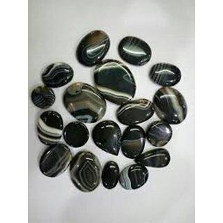                       Hoseki Sulemani Hakik Gemstone Akik Stone 9.20 Ratti Balck Color Oval Shape for Unisex                                              