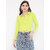 BLANCD Women's Lime Punch Polyester Solid Full Sleeve Tank Top
