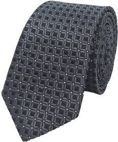 Exotique Aristocratic Black & White Microfiber Neck tie For Men (MT0020BK)