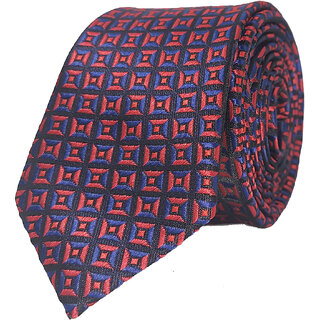 Exotique Italian Style Black,Red & Blue Microfiber Neck tie For Men (MT0007RD)