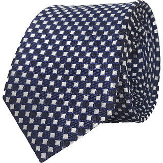 Exotique Flowral Italian Black & White Microfiber Neck tie For Men (MT0010BK)