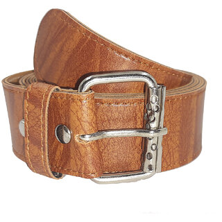                       Exotique  Tan Casual Faux Leather Belt For Women (BW0042TN)                                              